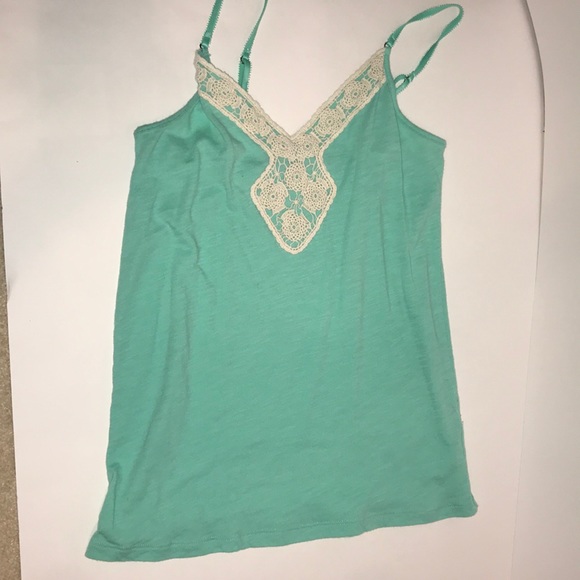 American Eagle Outfitters Tops - American Eagle Green/white cami/tank American Eagle Outfitters Tops - American Eagle Green/white cami/tank
